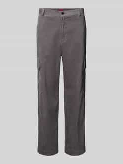 HUGO Regular fit corduroy broek met cargozakken model 'Grady244'