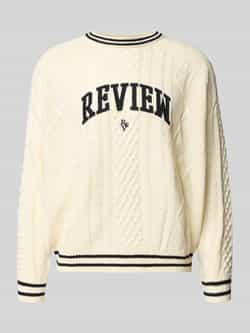 REVIEW Gebreide pullover met labelstitching