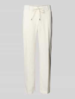 Boss Regular tapered fit linnen broek met tunnelkoord model 'Kane'