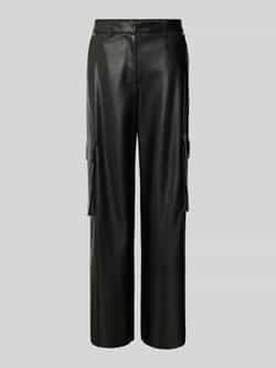 HUGO Wide leg broek in leerlook model 'Haleva'