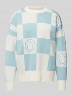 Hugo Blue Gebreide pullover met label- en motiefprint model 'Signs'