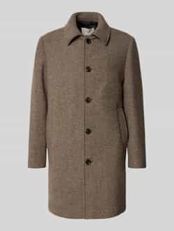 Selected Homme Regular fit lange wollen jas met platte kraag model 'ARCHIVE'