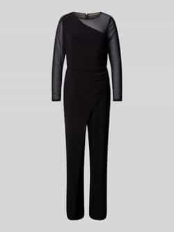 Adrianna Papell Semi-transparante jumpsuit met ronde hals
