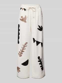 Jake*s Casual Stoffen broek met motiefstitchings