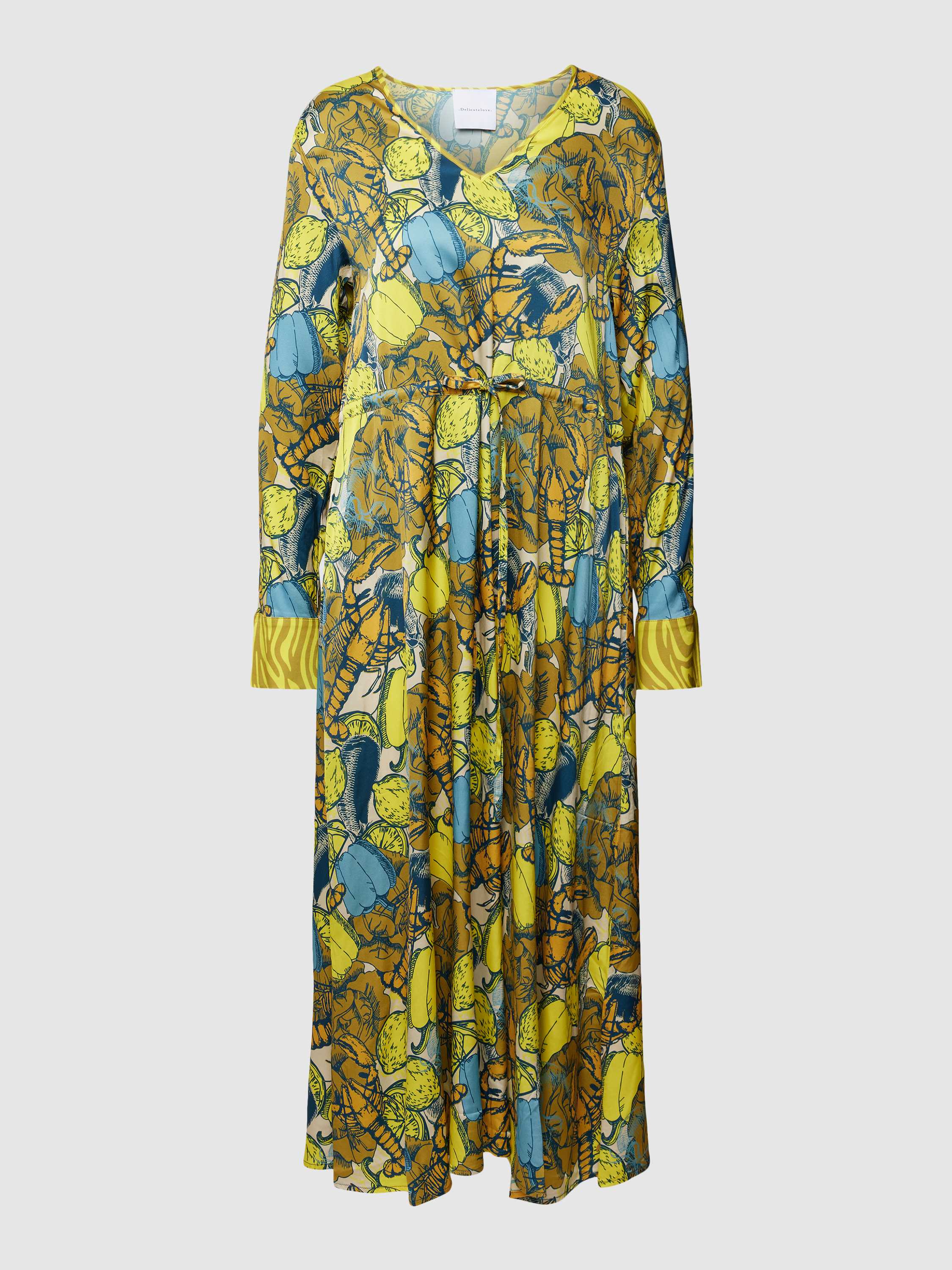 Delicate Love Midi-jurk met strikceintuur model 'SHIRA DRAWSTRING SALAD'