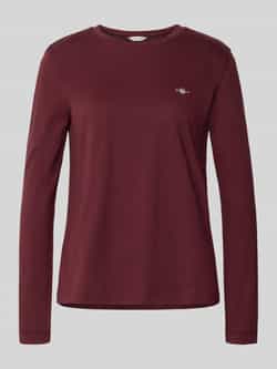 Gant Shirt met lange mouwen ronde hals en logostitching