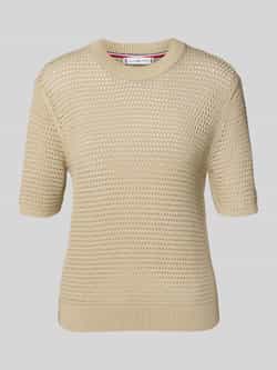 Tommy Hilfiger Regular fit gehaakte pullover van katoenmix