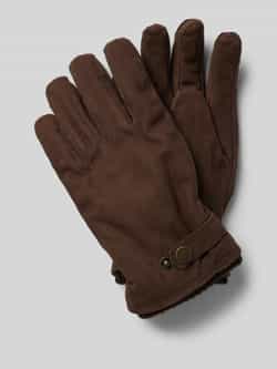 Hestra Leren handschoenen met label in reliëf model 'Bergvik'