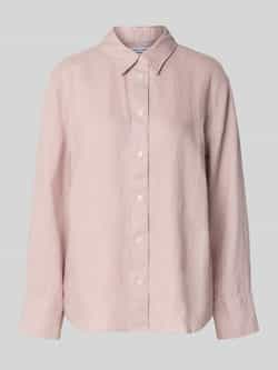 Samsøe Regular fit linnen blouse met overhemdkraag model 'SANOT'