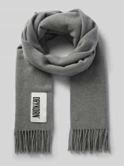 Drykorn Sjaal van wol met labelpatch model 'GAZE'