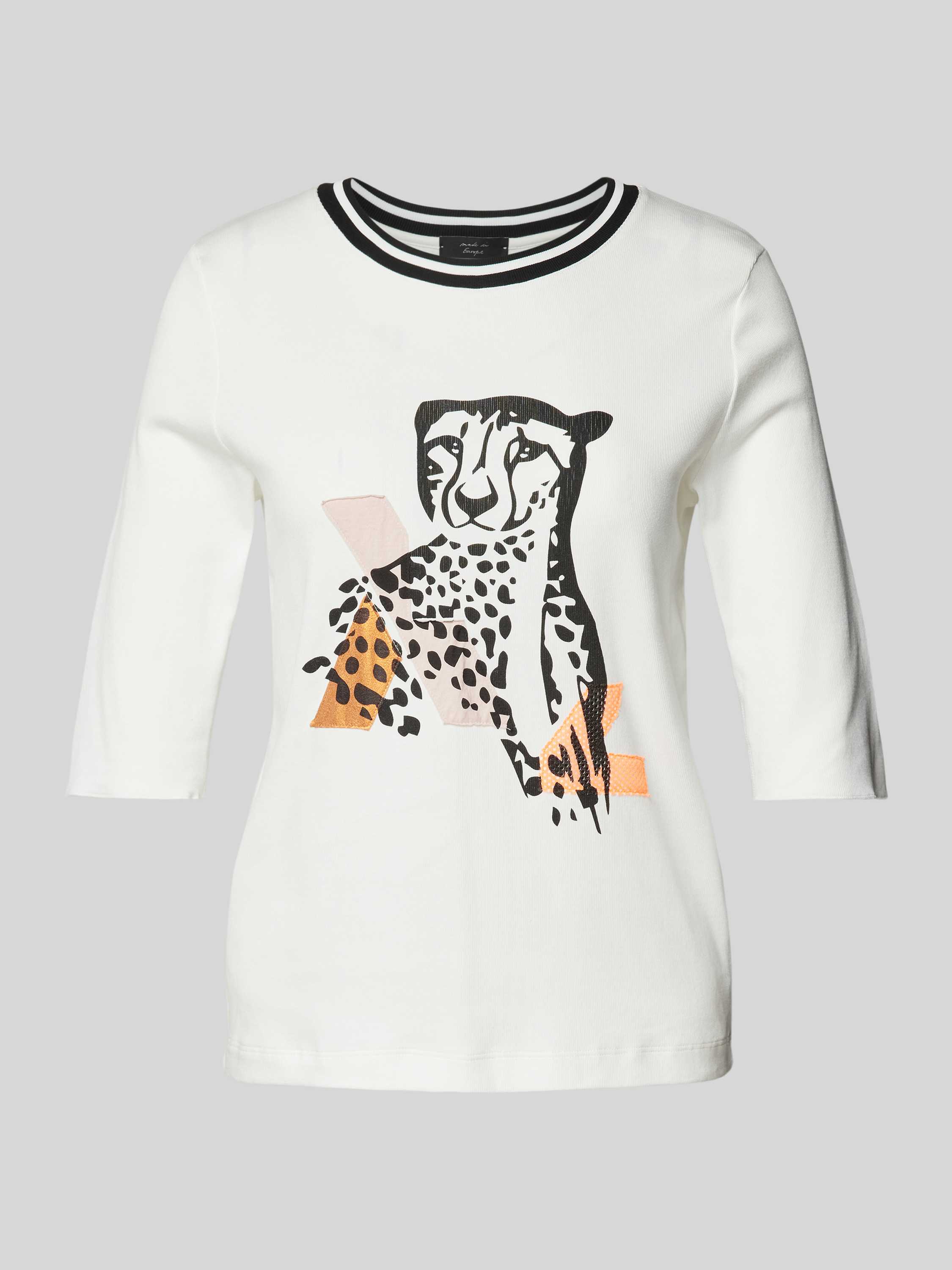 Marc Cain T-shirt met luipaardprint White Dames