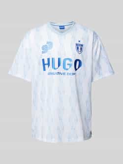 Hugo Blue T-shirt met labelprint