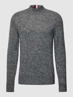 Tommy Hilfiger Grijze Coltrui met Ronde Hals van Merinowol Gray Heren