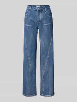 Noisy May Wide leg jeans met riemlussen model 'ZOE'