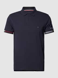 Tommy Hilfiger Slim fit poloshirt met labelstitchings model 'FLAG CUFF'