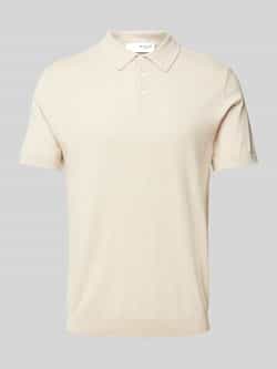 SELECTED HOMME Heren Polo's & T-shirts Slhberg Ss Knit Polo Noos Beige