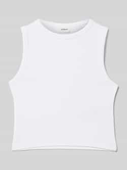 S.Oliver RED LABEL Regular fit tanktop van katoeviscosemix in riblook
