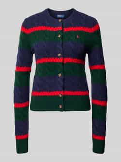 Polo Ralph Lauren Gebreid jack met logostitching model 'CARDI'