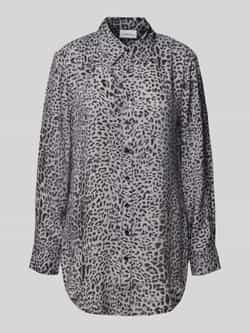 Comma Regular fit lange blouse van viscose met knoopsluiting