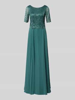 Vera Mont Kanten en chiffon cocktailjurk Green Dames