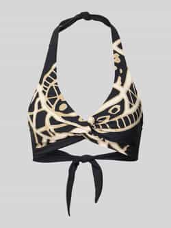 Barts voorgevormde halter bikinitop Buhrn zwart beige