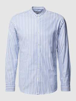 Lindbergh Slim fit vrijetijdsoverhemd met opstaande kraag model 'Manderin'