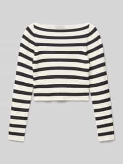 Tom Tailor Slim fit korte top met streepmotief