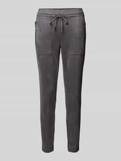 Opus Slim fit stoffen broek met ritszakken model 'Elvina'