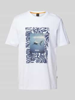 Boss Orange T-shirt met label- en motiefprint model 'Te_Tucan'