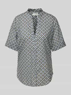 Marc O'Polo Regular fit blouse met korte mouwen en all-over motief