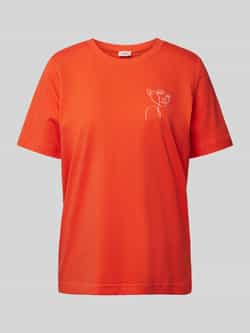 S.Oliver T-shirt met printopdruk koraalrood oranje