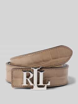Lauren Ralph Lauren Riem van runderleer met labelapplicatie