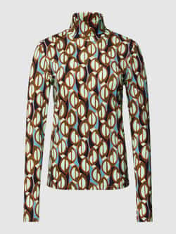 Marc Cain Shirt met lange mouwen col en all-over motief