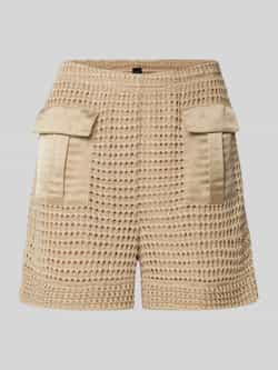 Marc Cain Korte broek met klepzakken en effectgaren