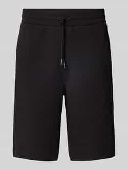 Armani Exchange Zwarte shorts met vetersluiting en zakken Black Heren