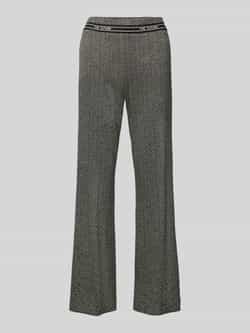 CAMBIO Straight leg stoffen broek met elastische band model 'FAITH'