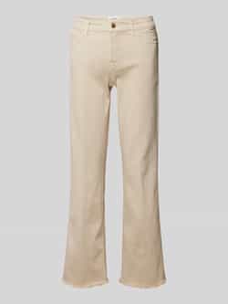 CAMBIO Regular fit linnen broek met verkort model 'KRYSTAL'