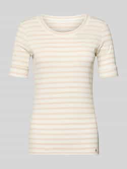 Marc Cain T-shirt met ronde hals en mouwen met opslag