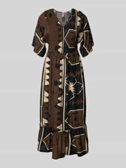Soyaconcept Midi-jurk van viscose met V-hals model 'ROSALIE'