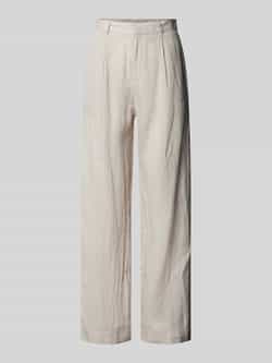 Gina Tricot Regular fit linnen broek met bandplooien model 'DENISE'