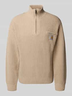 Carhartt Work In Progress Gebreide pulllover met opstaande kraag en ritssluiting