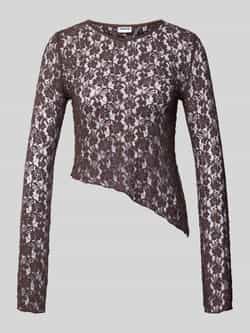 Noisy May Semi-transparant shirt met lange mouwen in asymmetrische vorm