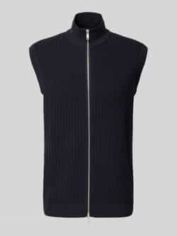 Christian Berg Men Gilet in gebreide look met ritssluiting