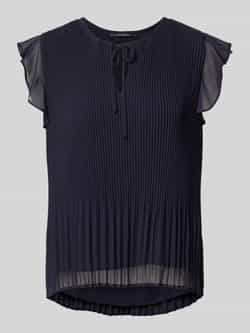 Comma Blouseshirt met plissévouwen en druppelvormige hals
