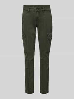 Buena Vista Slim fit cargobroek met riemlussen