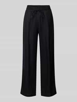 Opus Wide leg linnen broek met tunnelkoord model 'Marou Ros'