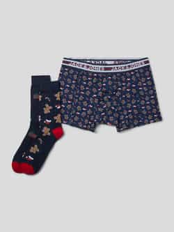 jack & jones Set van boxershort met all-over motief en sokken in een cadeaubox