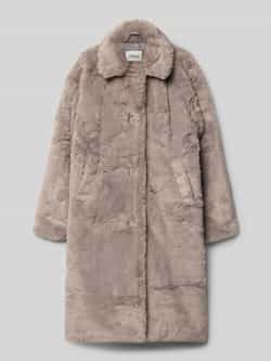 S.Oliver RED LABEL Regular fit lange jas van imitatiebont met platte kraag