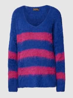 Miss goodlife Gebreide pullover met streepmotief van een mix van wol en alpaca