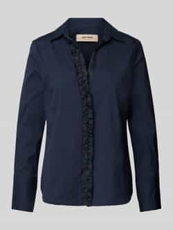 MOS MOSH Satin Shirt met Ruchedetails Blue Dames